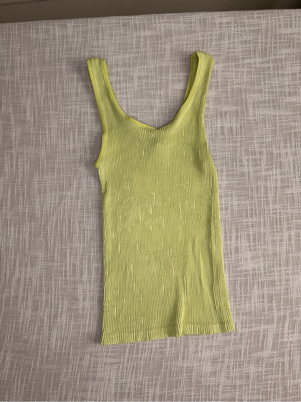 Mossimo Stretch Lime Green Ribbed Tank Top Size M